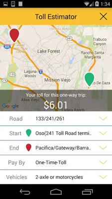 Toll Roads android App screenshot 6